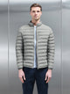 Lightweight Funnel Neck Puffer Jacket in Taupe