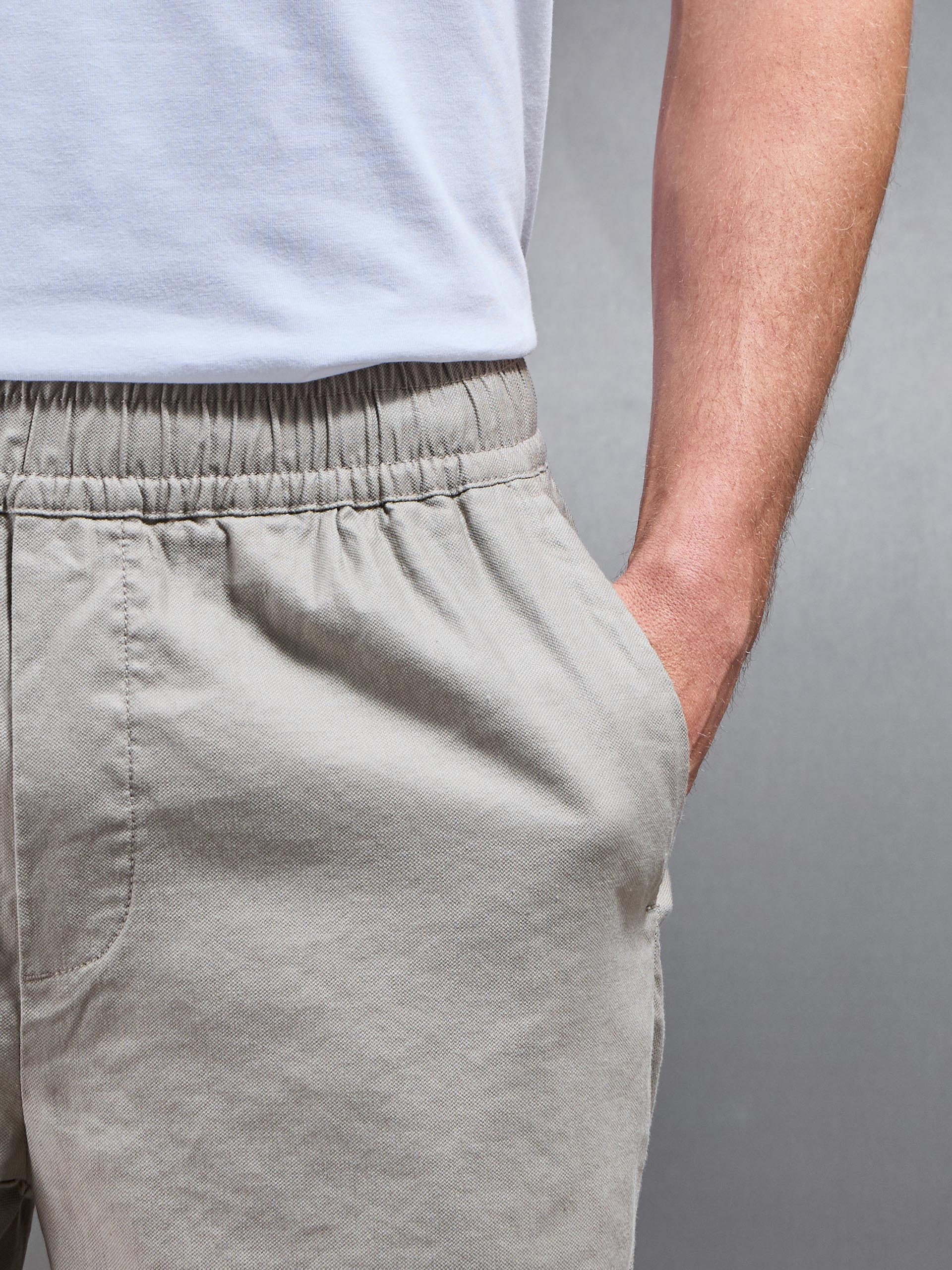 Linen Drawstring Short in Light Sage