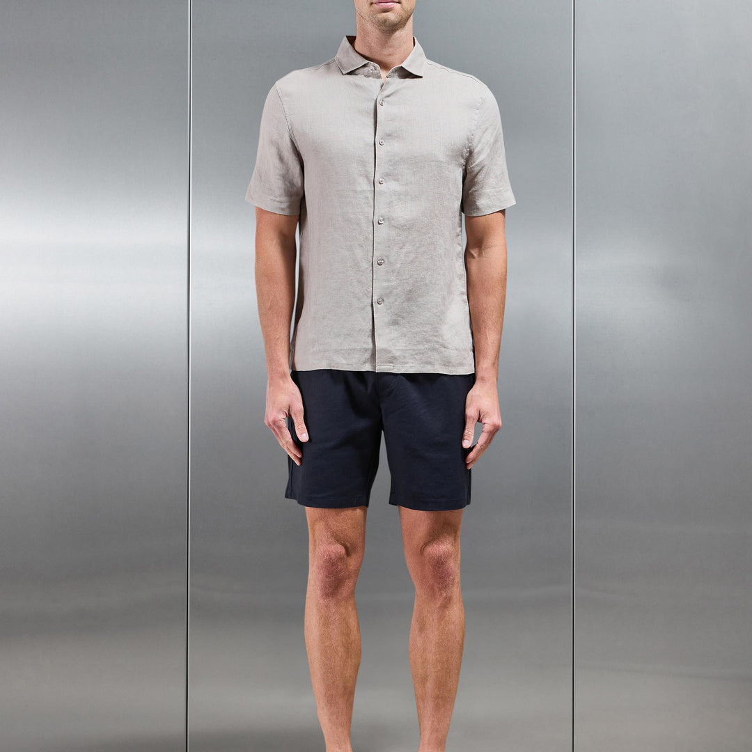 Linen Drawstring Short in Navy