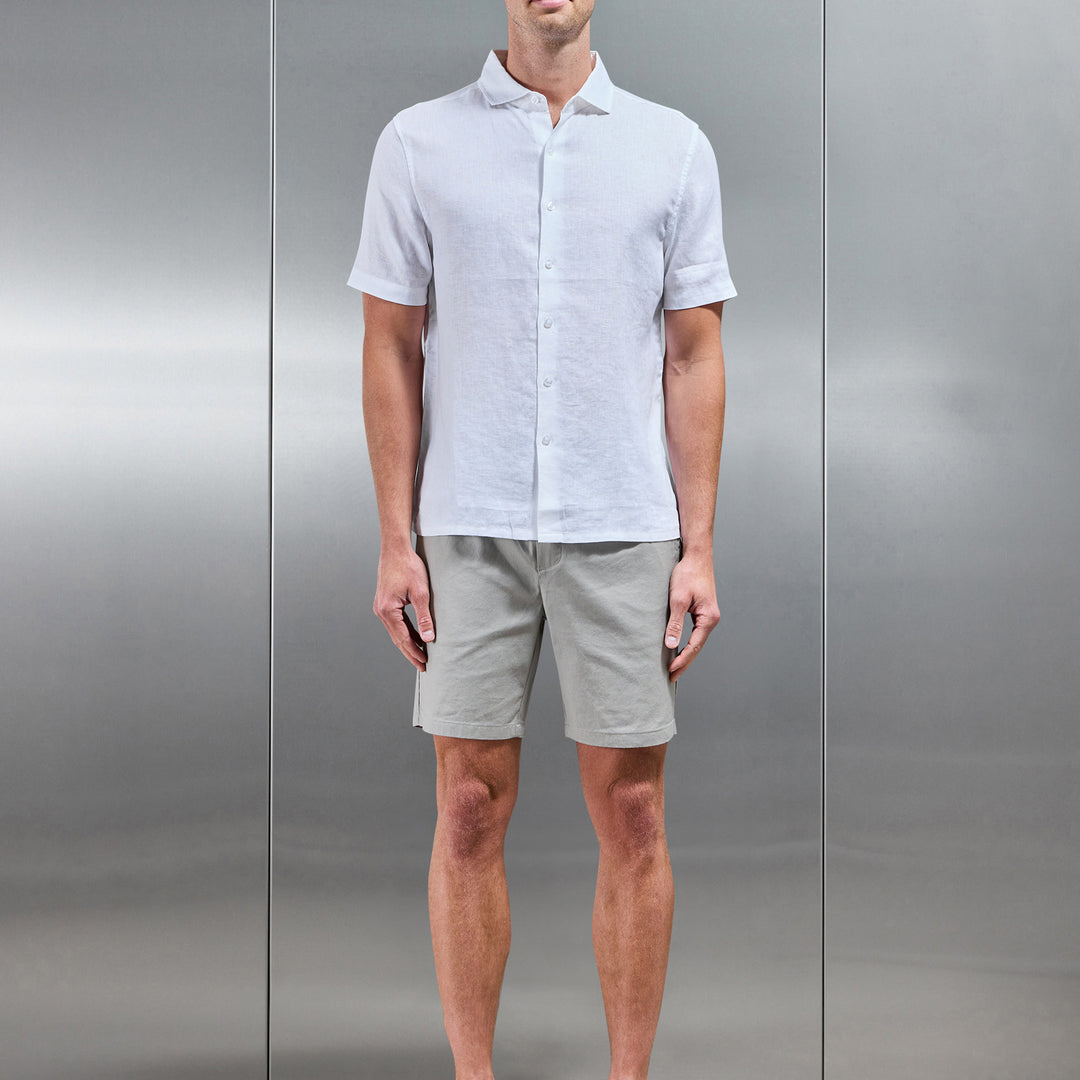 Linen Drawstring Short in Stone