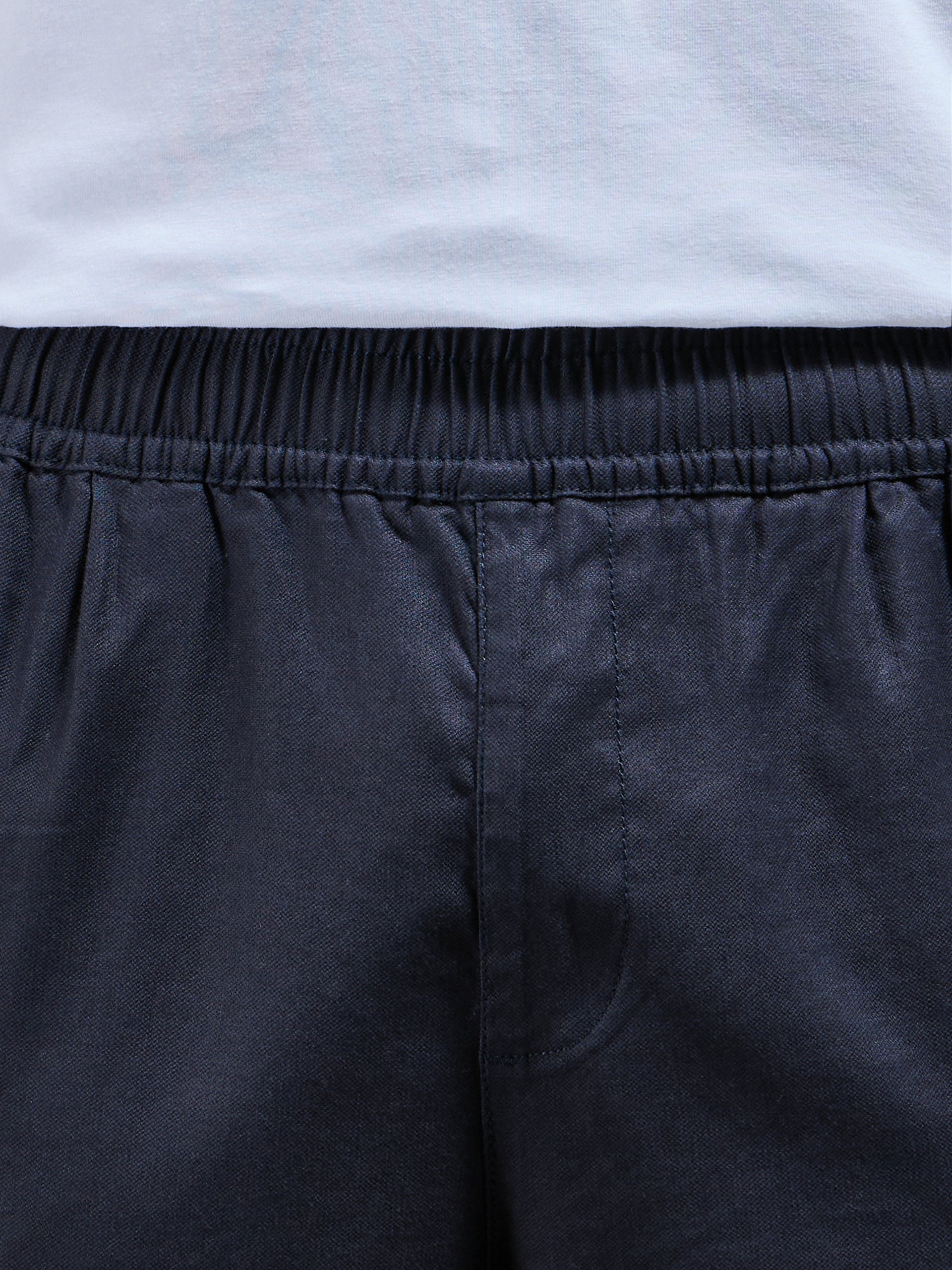 Linen Drawstring Trouser in Navy