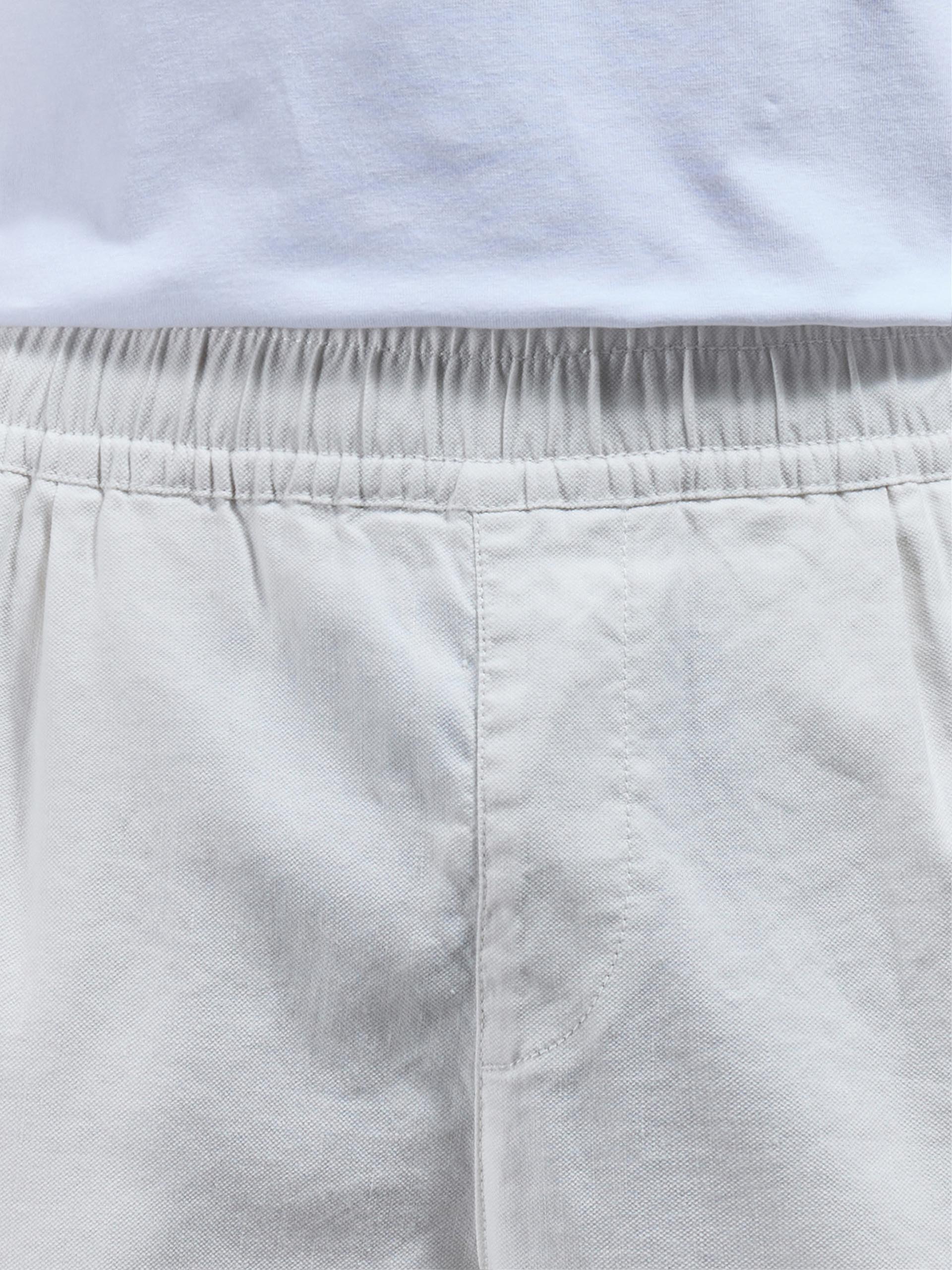 Linen Drawstring Trouser in Off White
