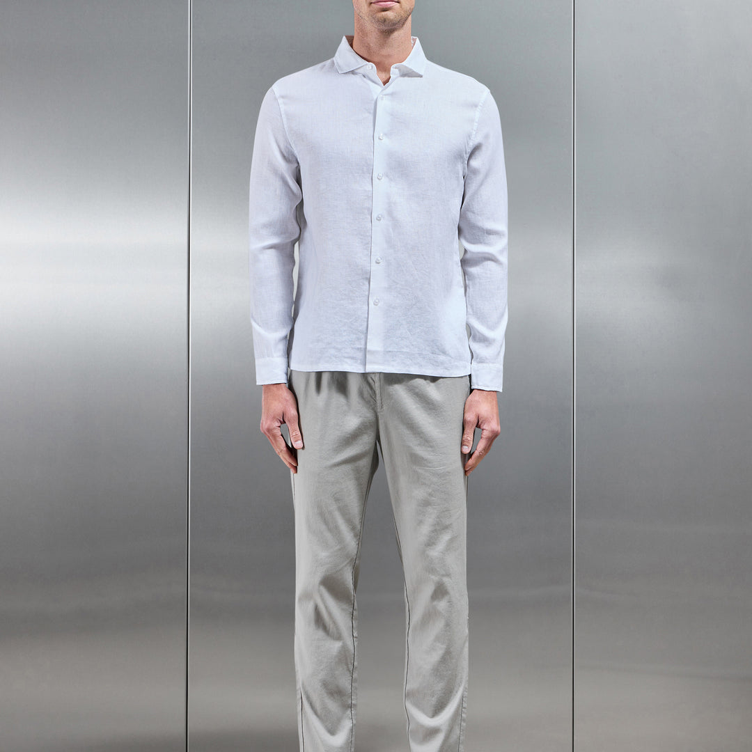 Linen Drawstring Trouser in Stone