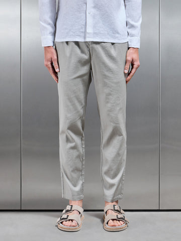 Linen Drawstring Trouser in Stone