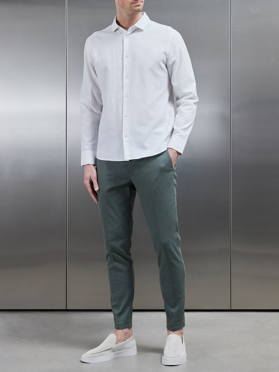 Linen Tailored Trouser in Sage