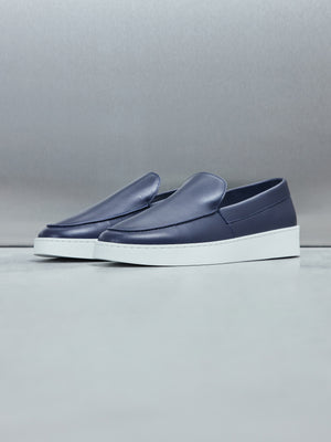 Leather Loafer in Navy