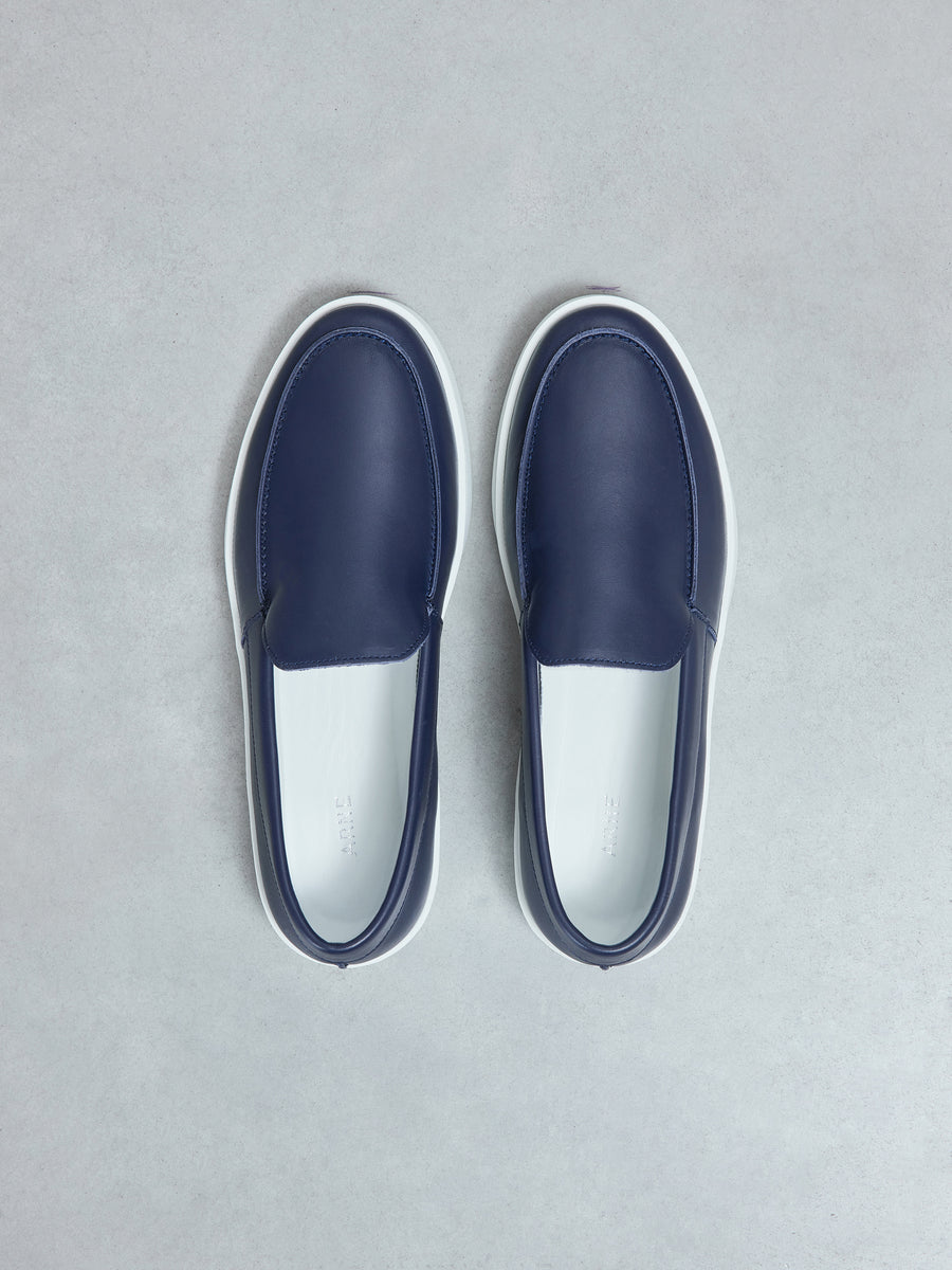 Leather Loafer in Navy