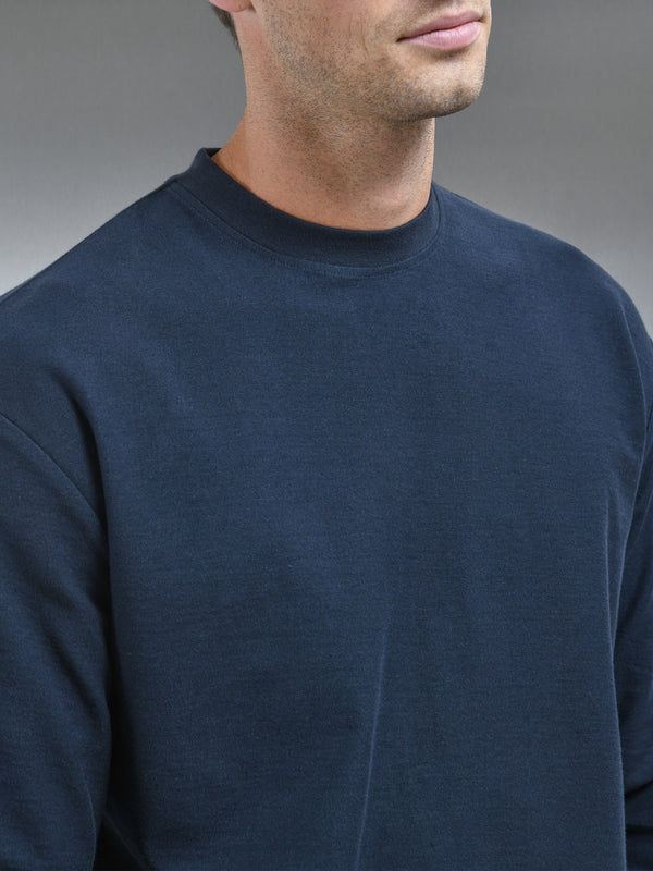 Relaxed Fit Long Sleeve T-Shirt in Navy