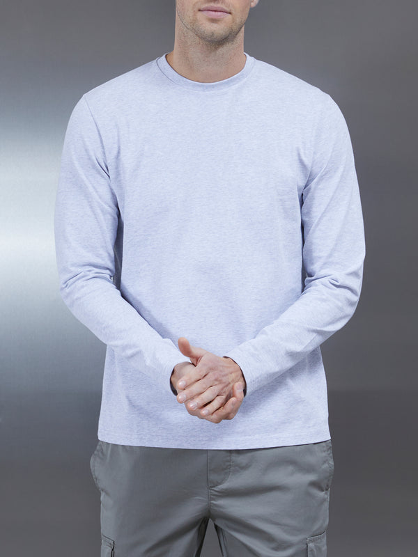 Long Sleeve Slim Fit T-Shirt in Marl Grey