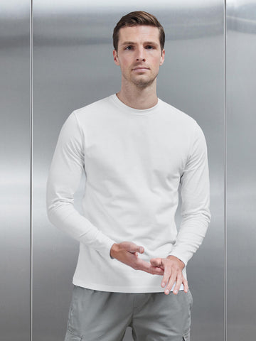 Long Sleeve Slim Fit T-Shirt in White