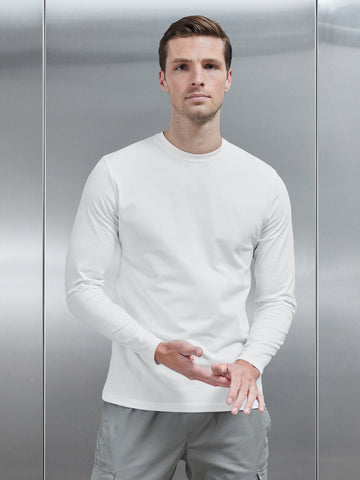 Long Sleeve Slim Fit T-Shirt in White