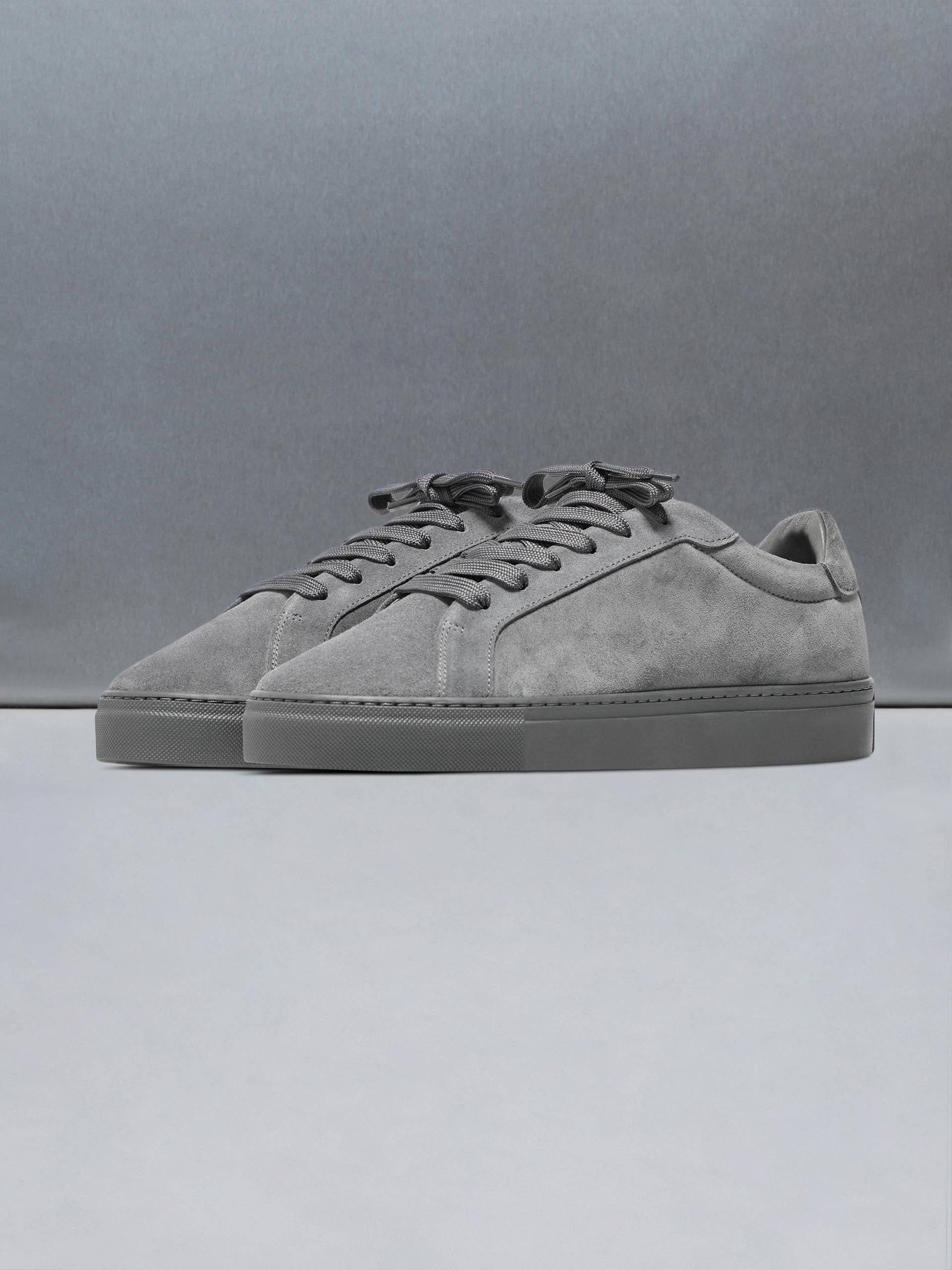 Low Essential Suede Trainer in Triple Charcoal