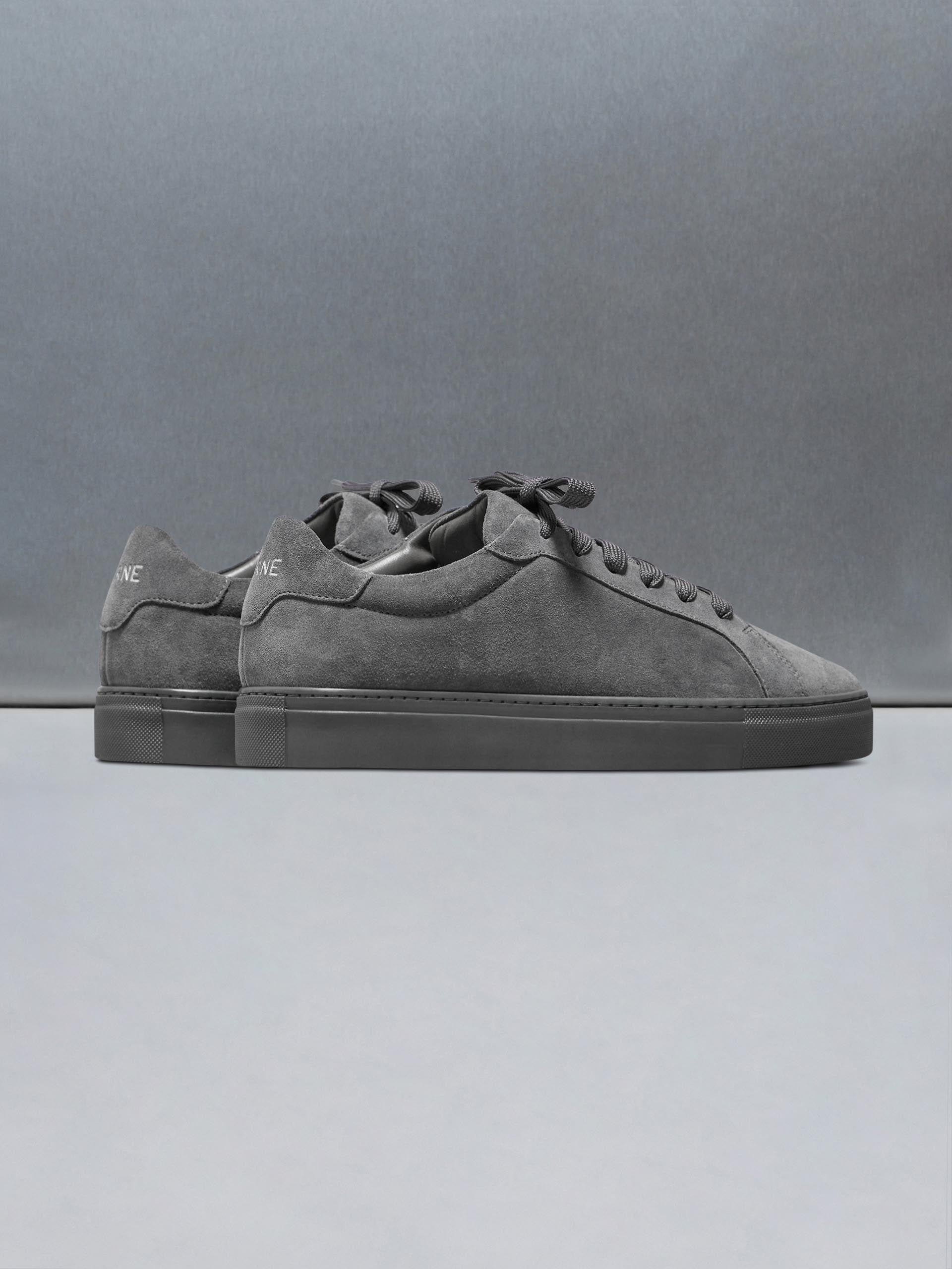 Low Essential Suede Trainer in Triple Charcoal