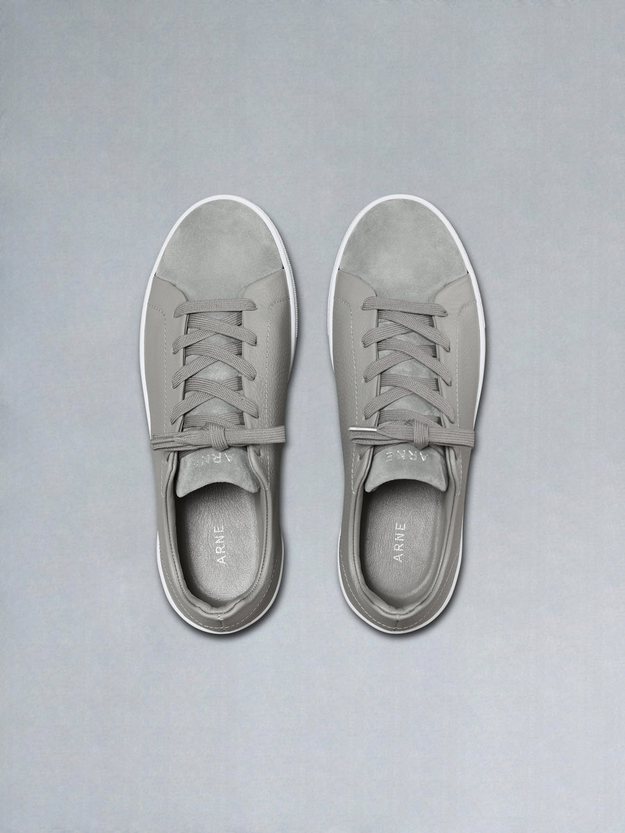 Low Trainer Tumbled Leather in Stone