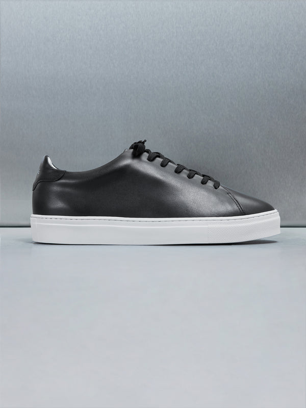 Low Essential Leather Trainer in Black