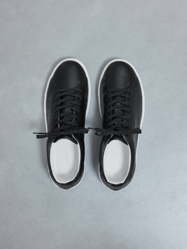 Low Essential Leather Trainer in Black