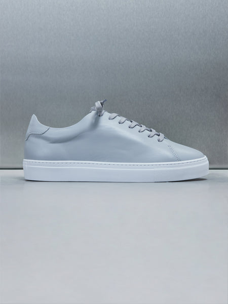 Low Essential Leather Trainer in Grey