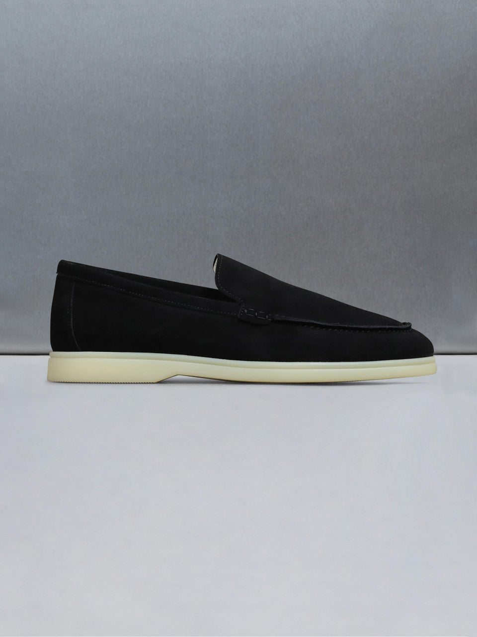 Low Suede Loafer in Black