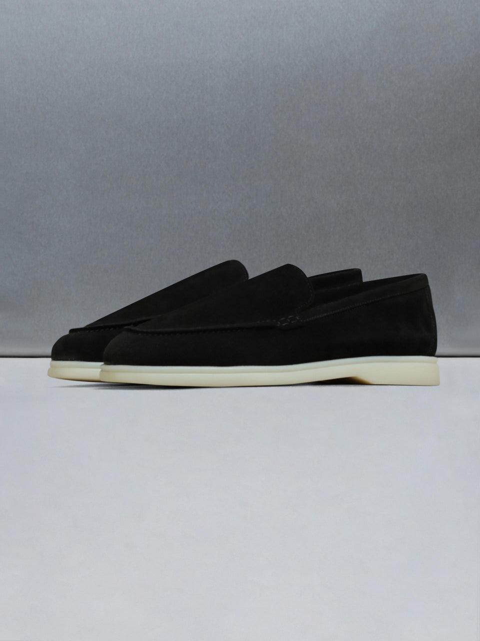 Low Suede Loafer in Black