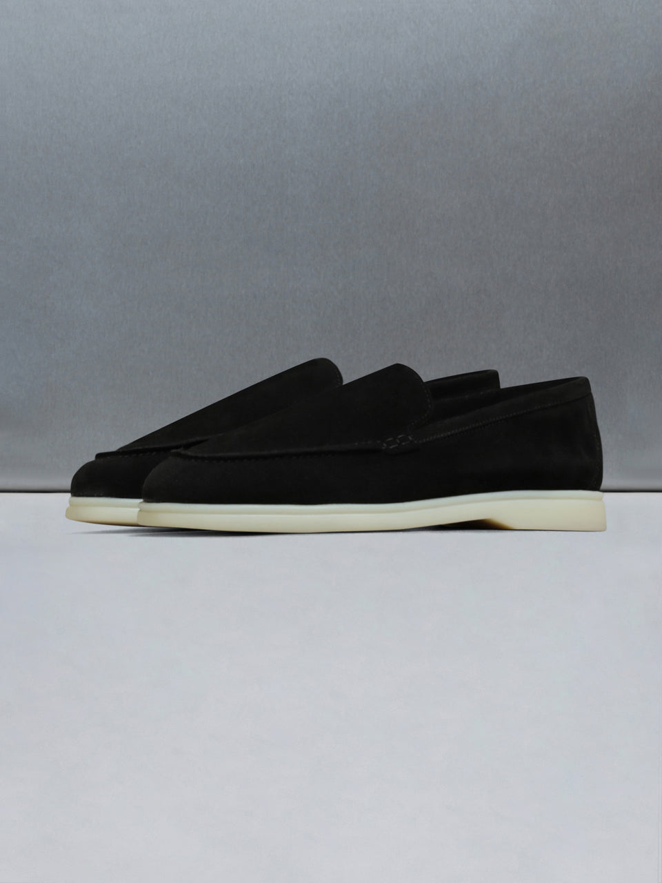 Low Suede Loafer in Black