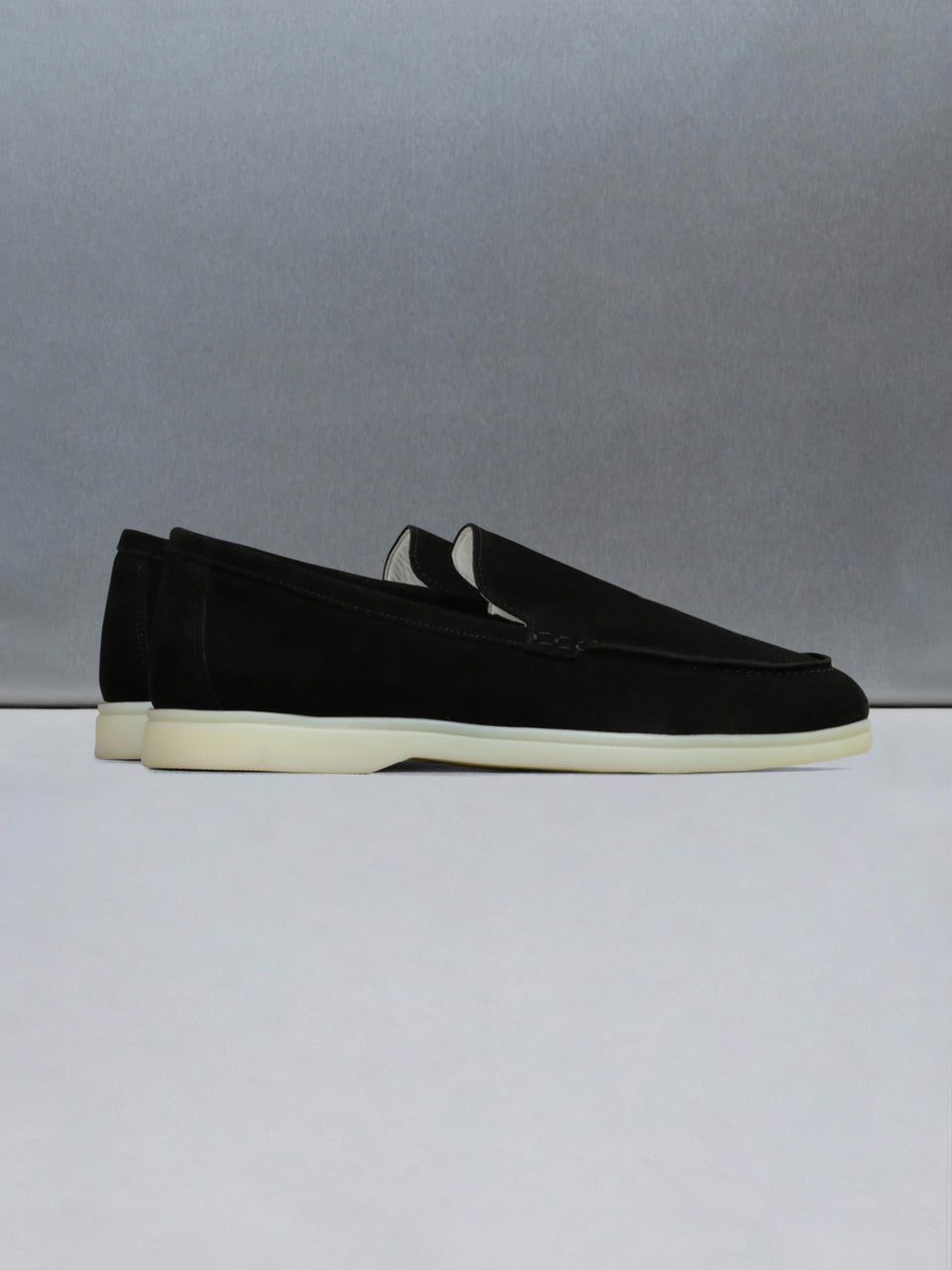 Low Suede Loafer in Black