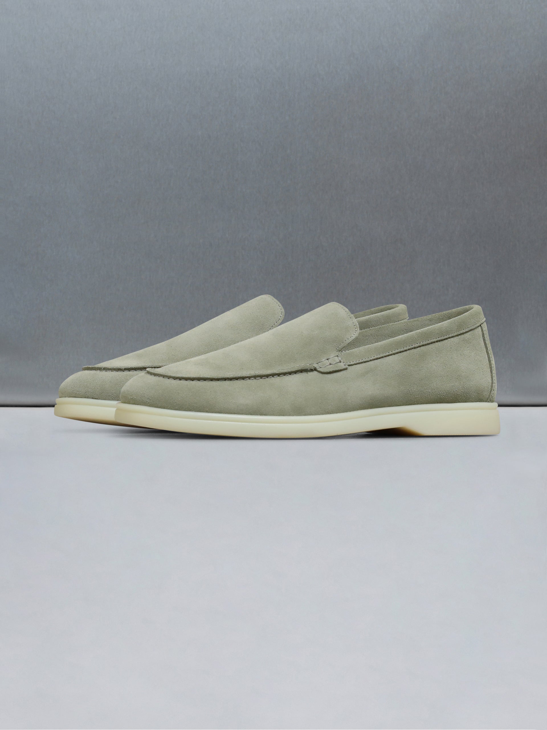 Low Suede Loafer in Sage