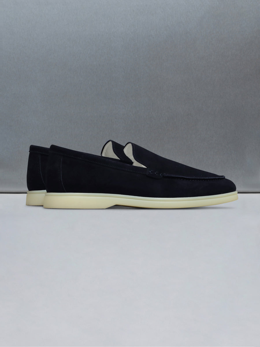 Low Suede Loafer in Navy