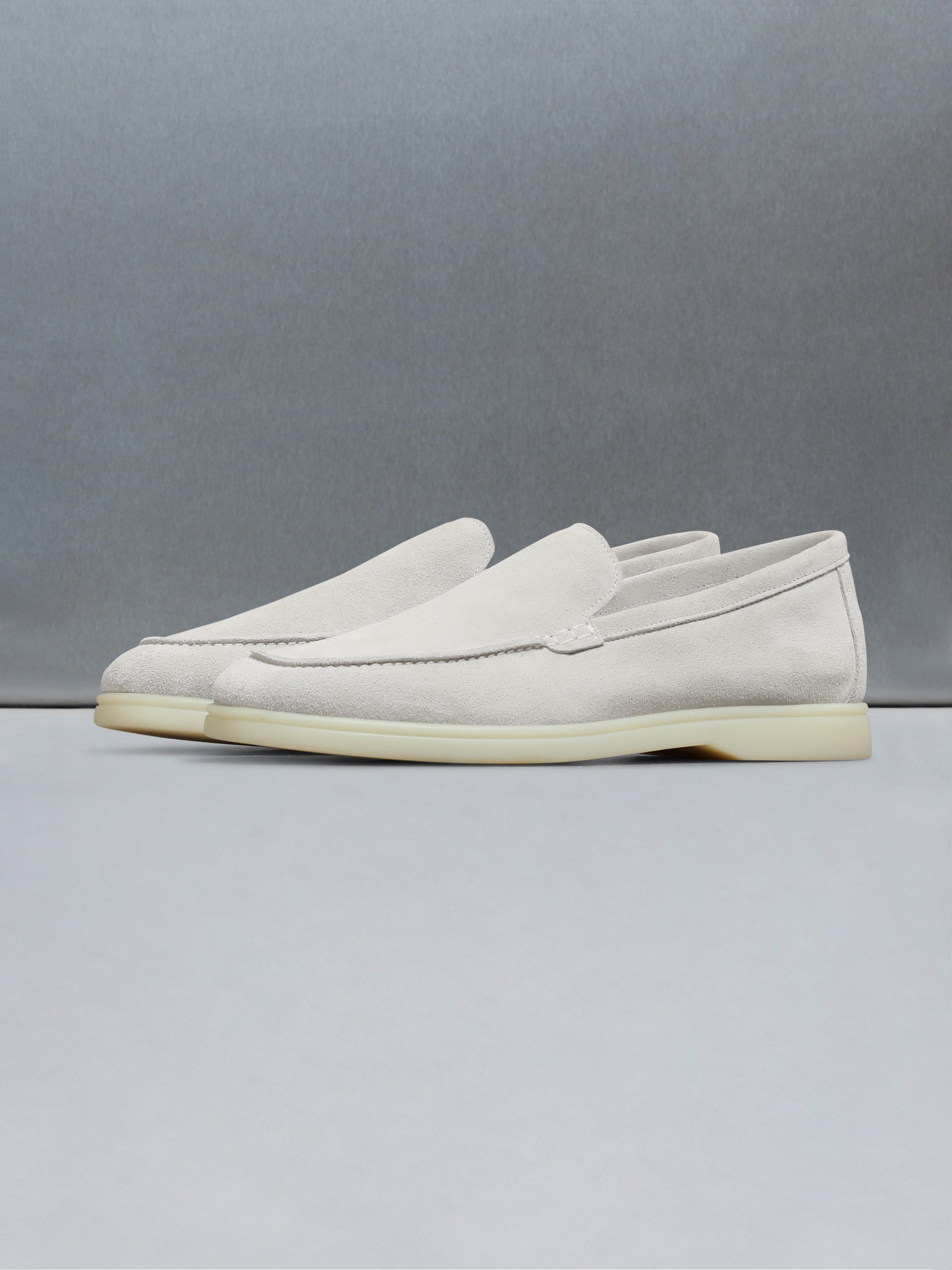 Low Suede Loafer in Stone