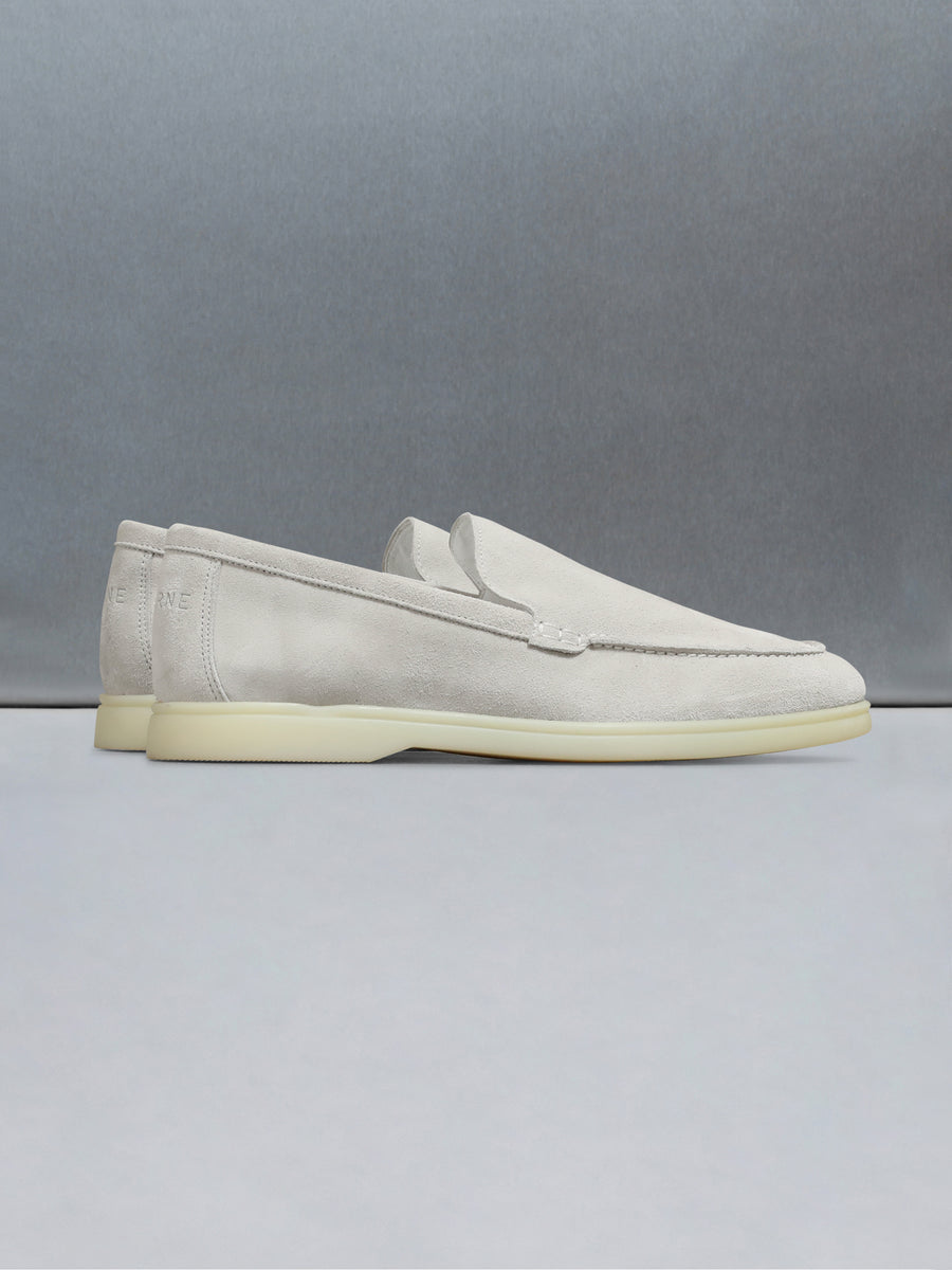 Low Suede Loafer in Stone