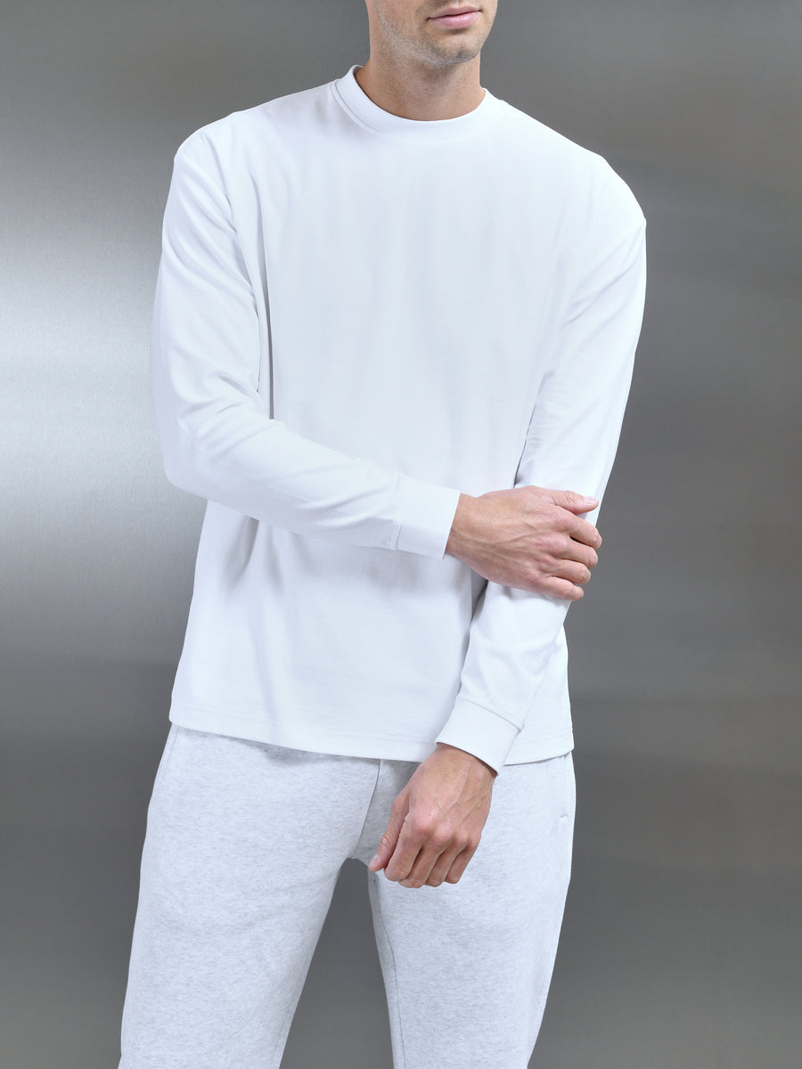 Relaxed Fit Long Sleeve T-Shirt in White