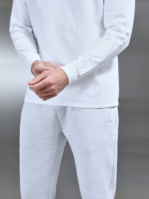 Relaxed Fit Long Sleeve T-Shirt in White