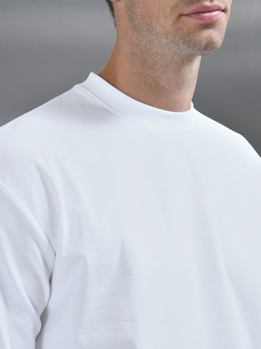 Relaxed Fit Long Sleeve T-Shirt in White