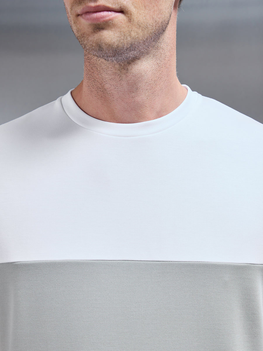 Luxe Panel Colour Block T-Shirt in White