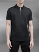 Luxe Half Zip Polo Shirt in Black