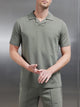 Luxe Revere Collar Polo Shirt in Olive