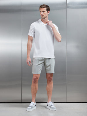 Luxe Revere Collar Polo Shirt in White