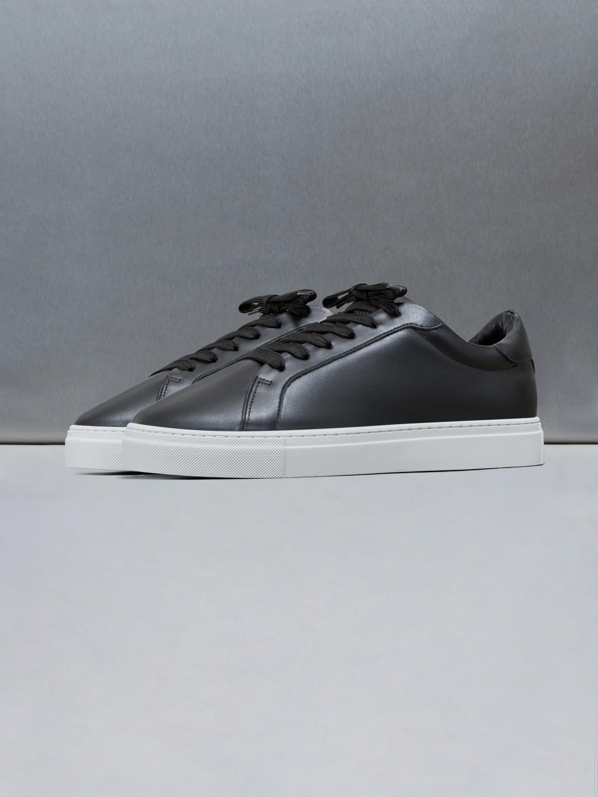Low Essential Leather Trainer in Black