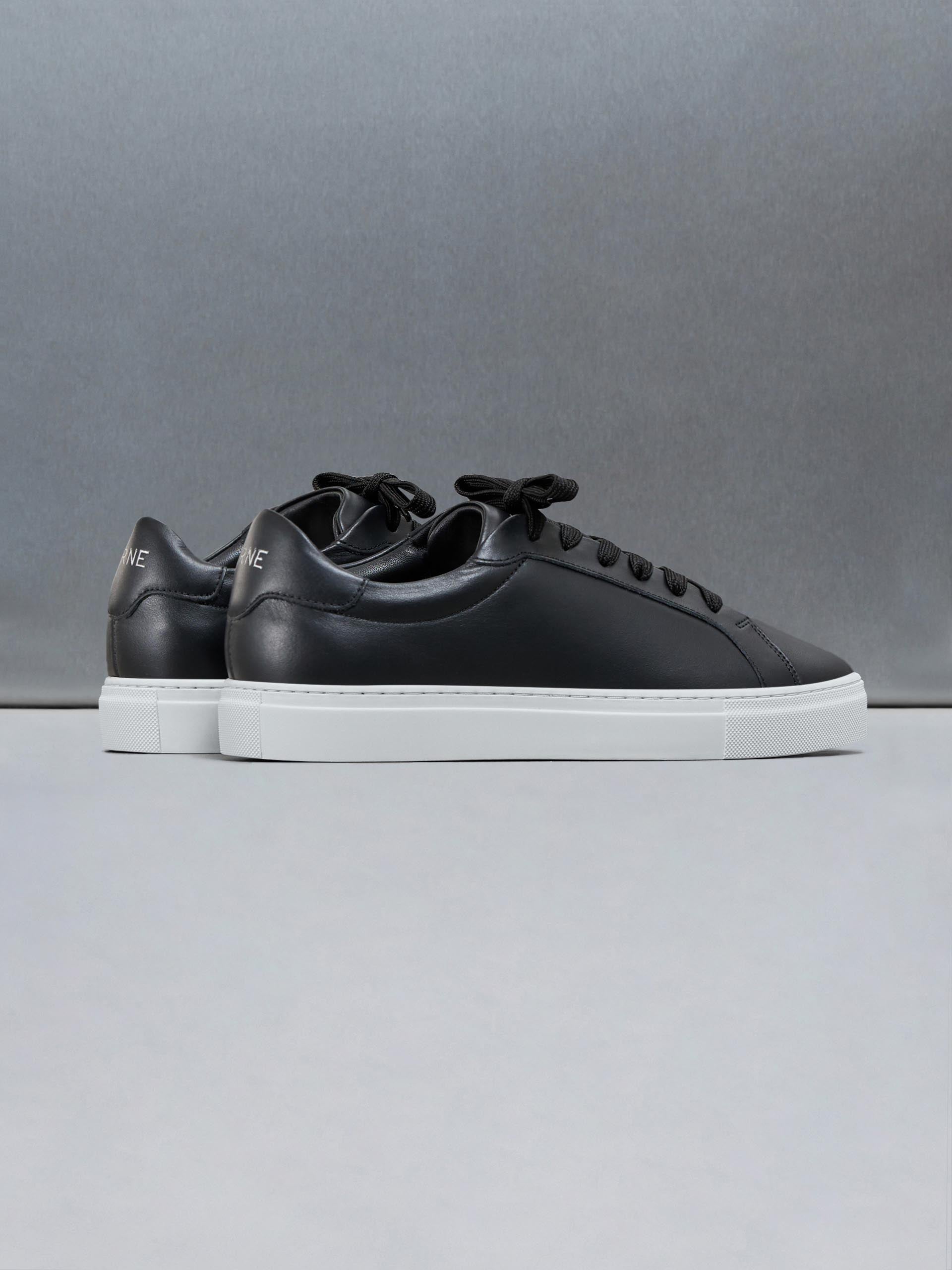 Low Essential Leather Trainer in Black