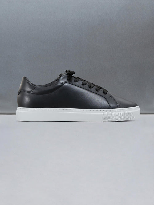 Low Essential Leather Trainer in Black