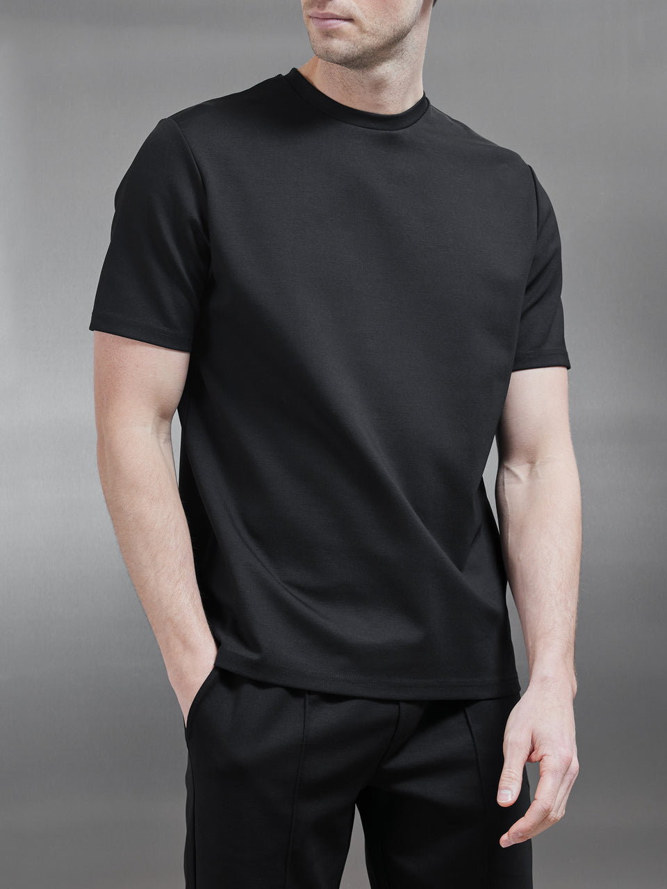 Buy Grey Charcoal Marl Essential Crew Neck T-Shirt from Next Spain