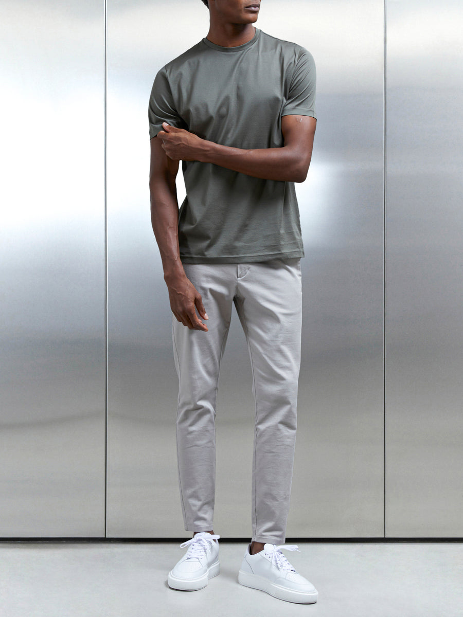 Mercerised Cotton T-shirt in Sage