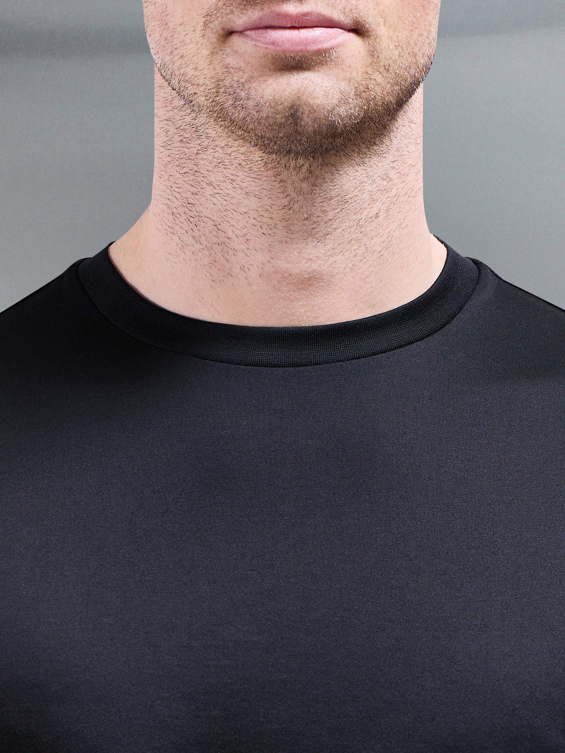 Mercerised Cotton T-Shirt in Black