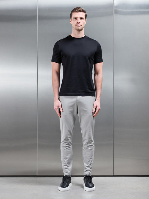 Mercerised Cotton T-Shirt in Black