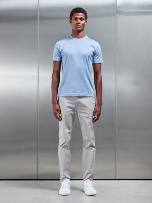 Mercerised Cotton T-Shirt in Light Blue