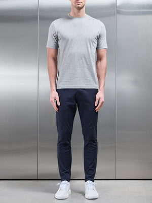 Mercerised Cotton T-Shirt in Marl Grey