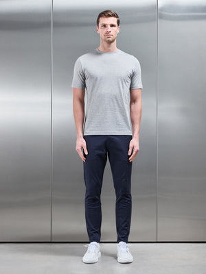 Mercerised Cotton T-Shirt in Marl Grey