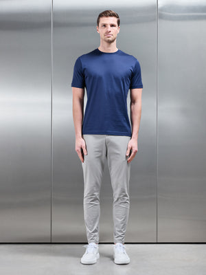 Mercerised Cotton T-Shirt in Navy