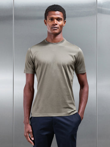 Mercerised Cotton T-Shirt in Sage