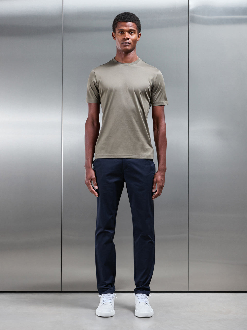 Mercerised Cotton T-Shirt in Sage