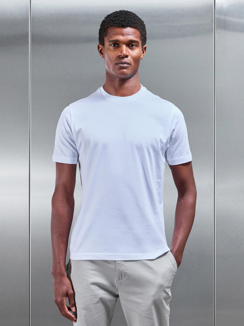 Mercerised Cotton T-Shirt in White